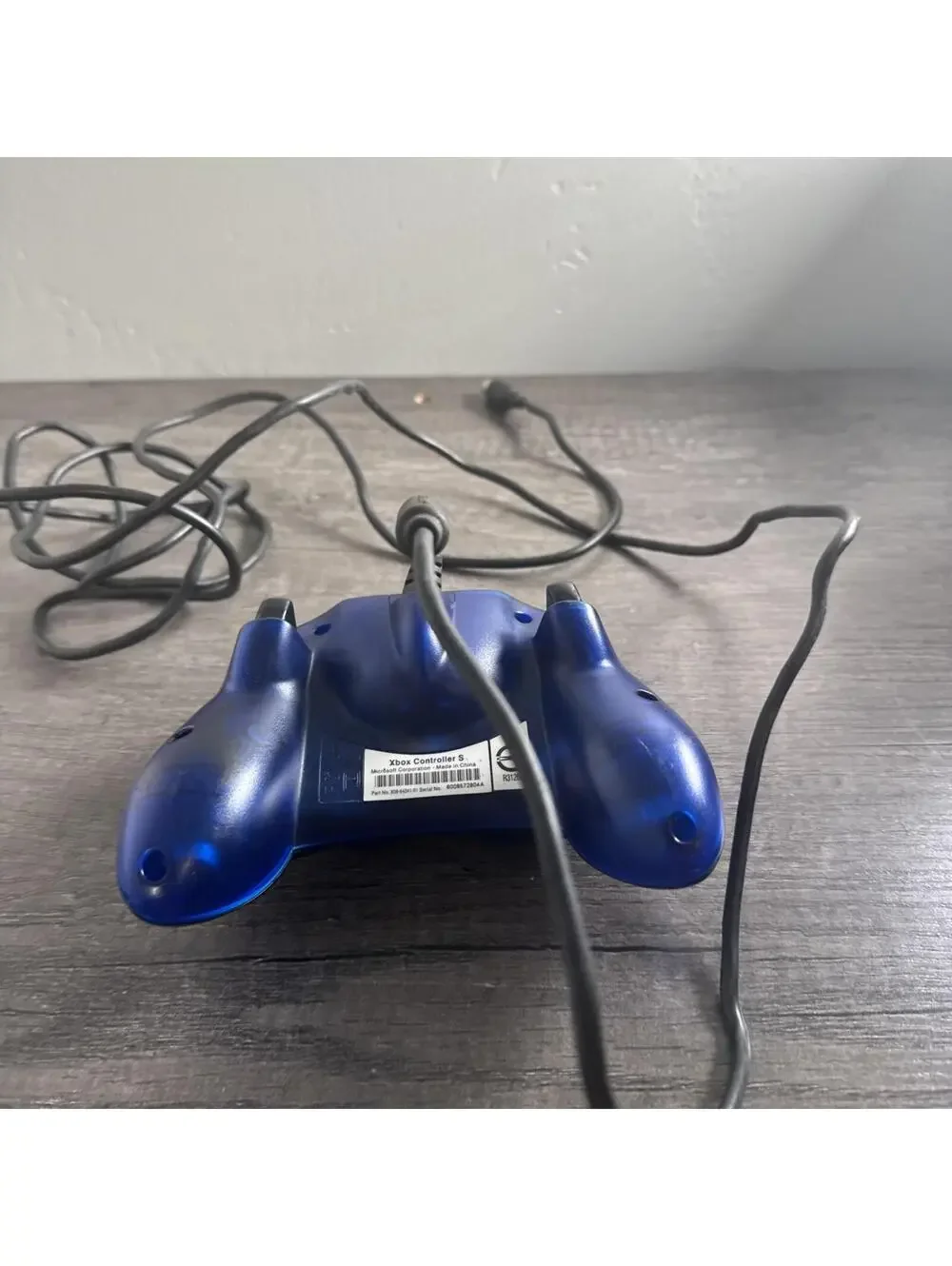 Original Xbox Controller S Blue Translucent Wired Gamepad NO DONGLE